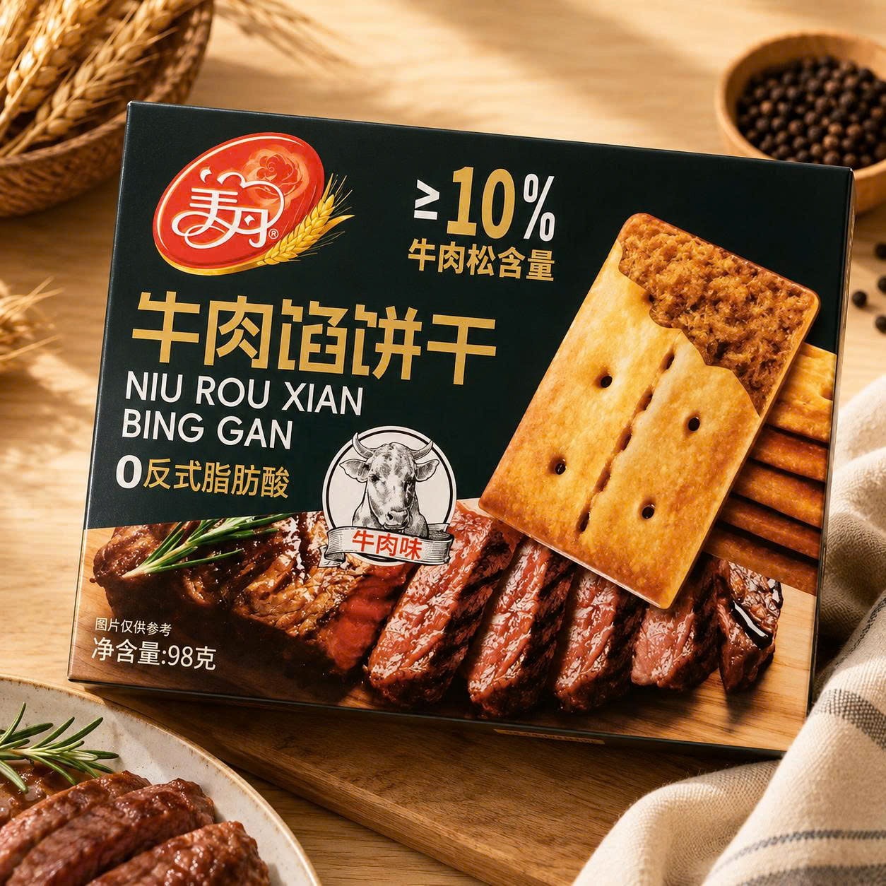 Bánh quy giòn chà bông thịt bò