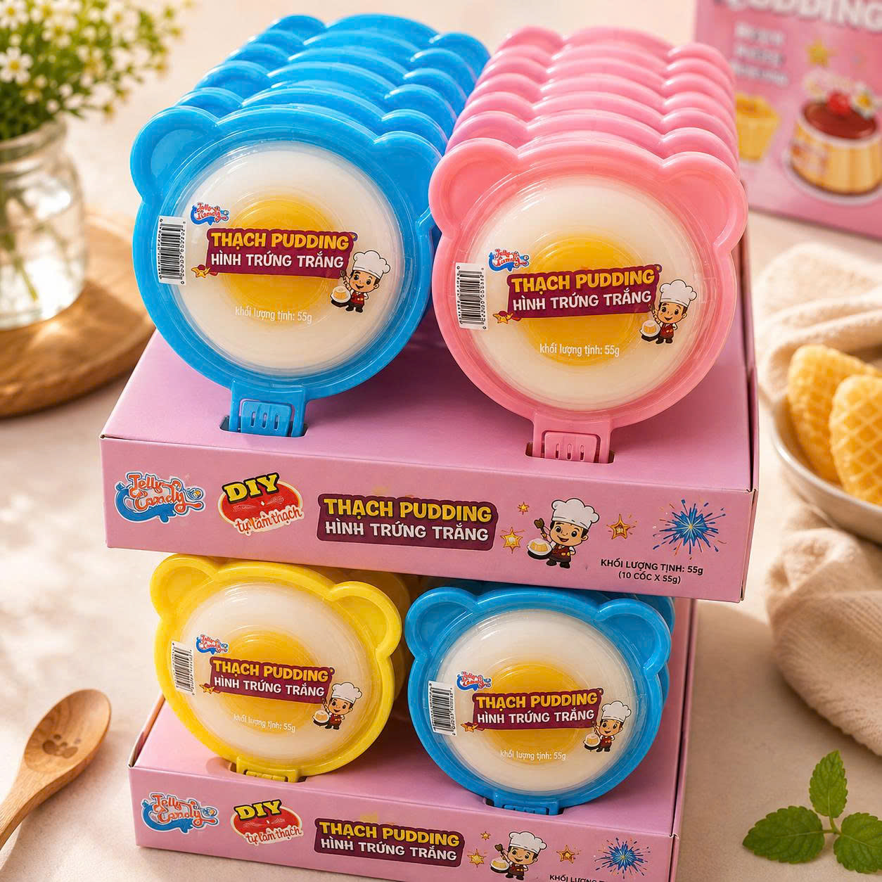 Thạch pudding hình trứng lốc 20 pcs