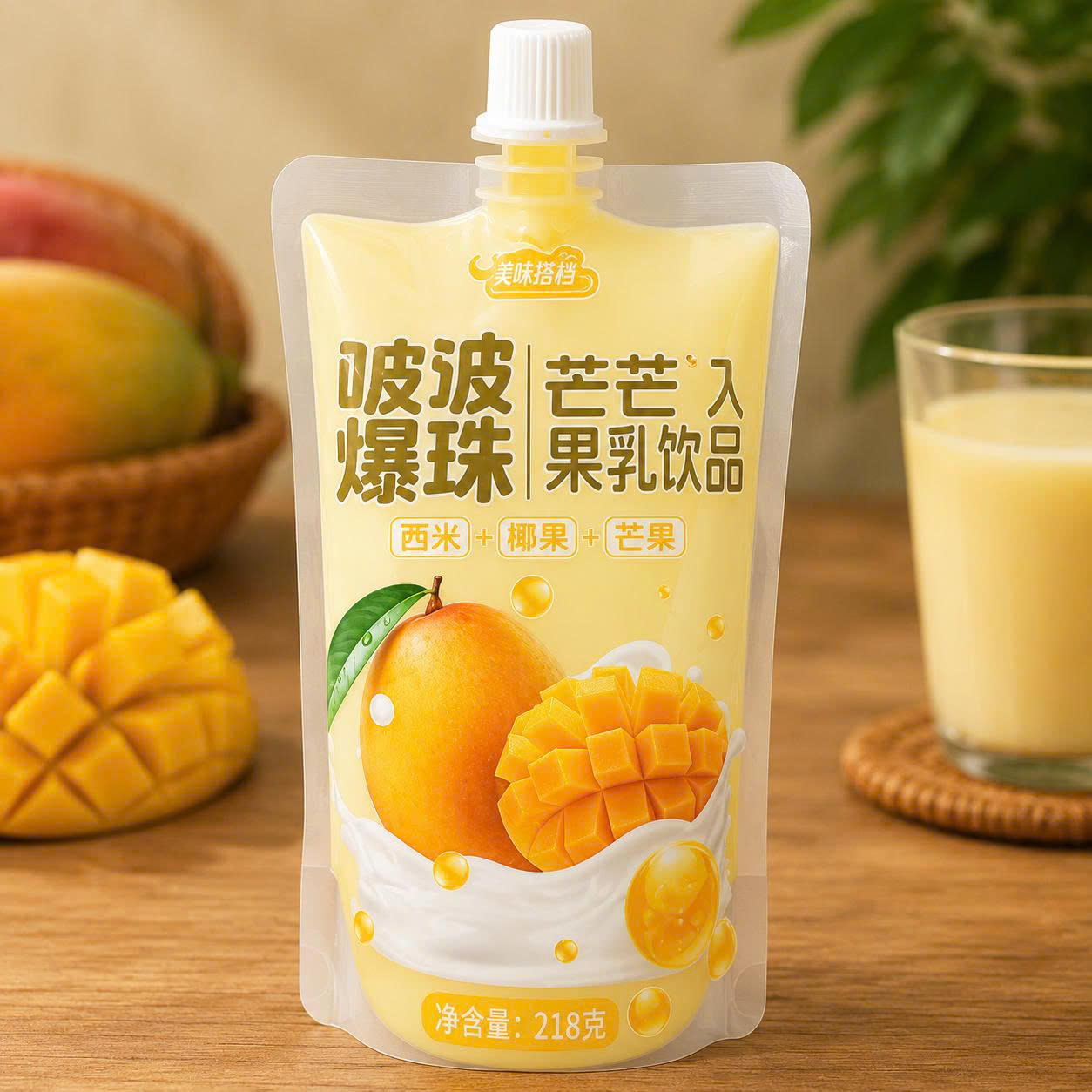 Thạch sữa uống hương xoài