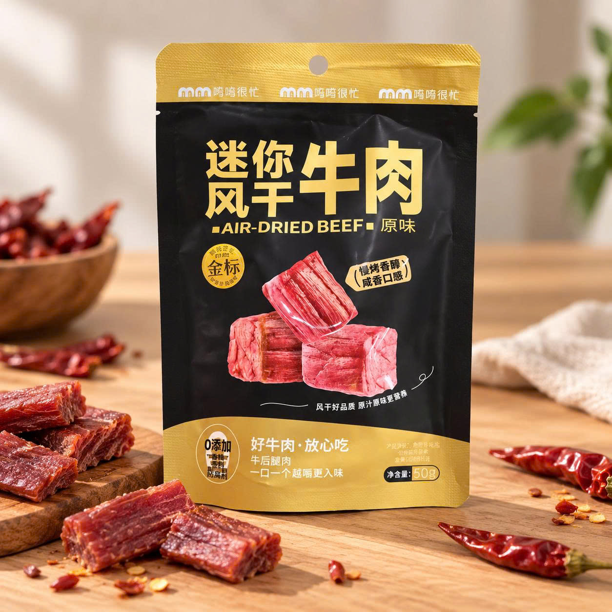 Thịt bò sấy nguyên vị mini