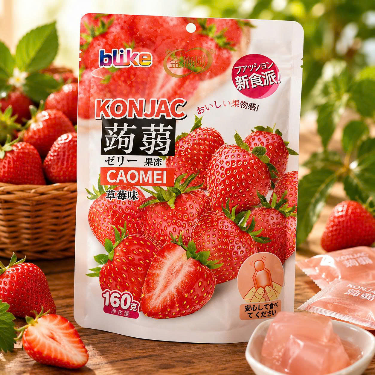 Thạch konjac vị dâu 160g