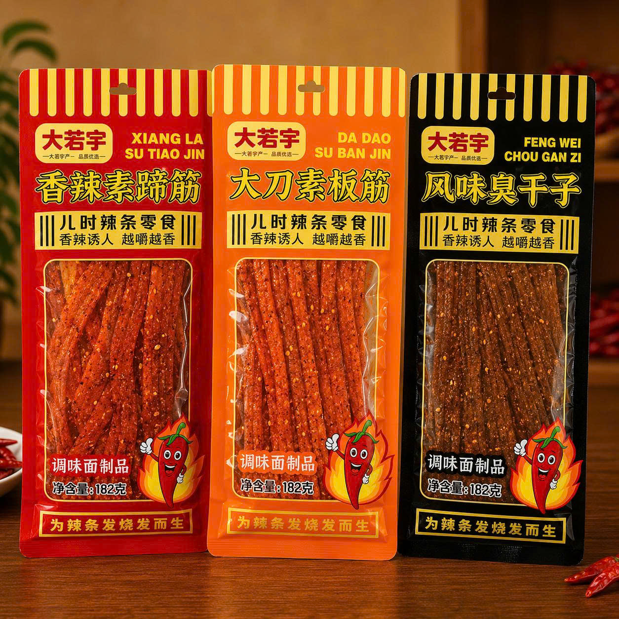 Tăm cay khủng lồ ( cam ) (gói)